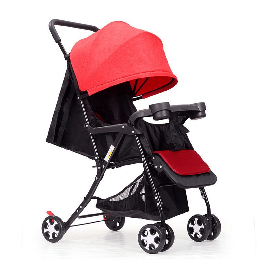 Baby Folding Adjustable Stroller Pushchair with 600D Waterproof＆Sunscreen Oxford Safe Stable Kids Toddler Pram Car for 0-3 Year Old - MRSLM