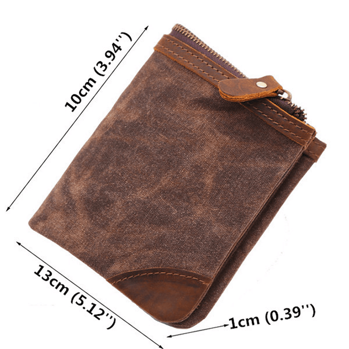 Canvas Vintage Wallet Bifold 8 Card Slot Coin Purse for Men - MRSLM