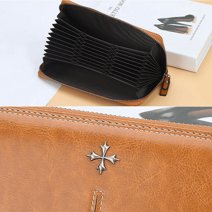 Baellerry Women RFID Blocking Long Wallet Card Holder Zipper Clutches Bag - MRSLM
