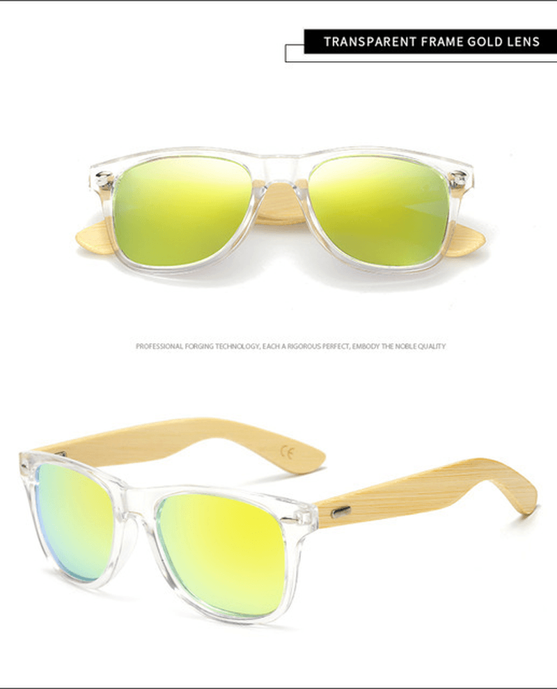 Wood Bamboo Sunlasses for Women Men Wooden Sun Lasses - MRSLM