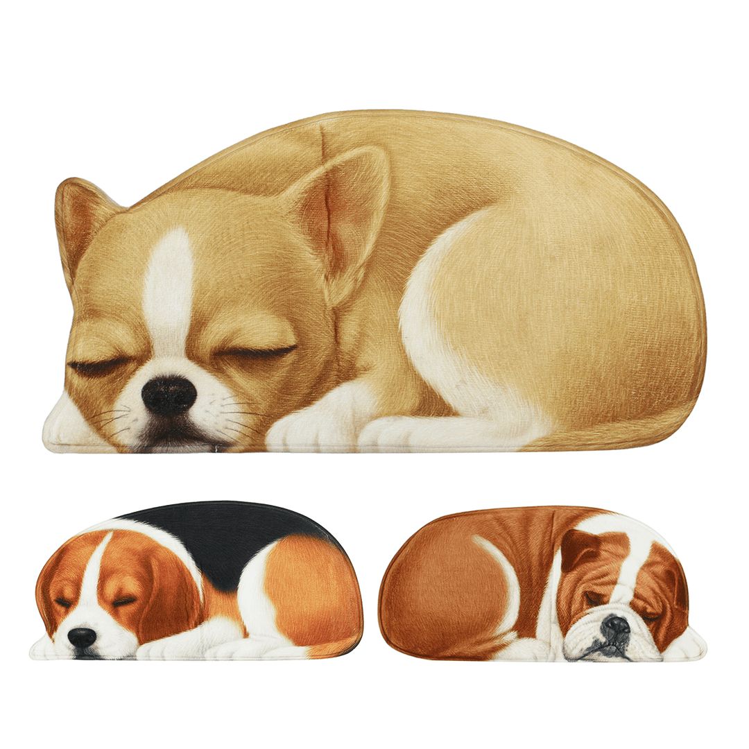 3D Cute Dog Pattern Doormat Indoor Print Door Mat Suedel Floor Rugs - MRSLM