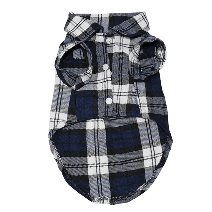 Pet Dog Clothes Soft Puppy Spring Summer Plaid Shirt Outfits Pet Clothing Pet T-Shirt - MRSLM