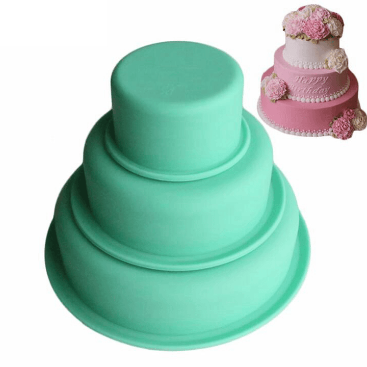 3Pcs Cake Molds round Bake Pan DIY Party Wedding Birthday Cupcake Mould Baking Tool - MRSLM