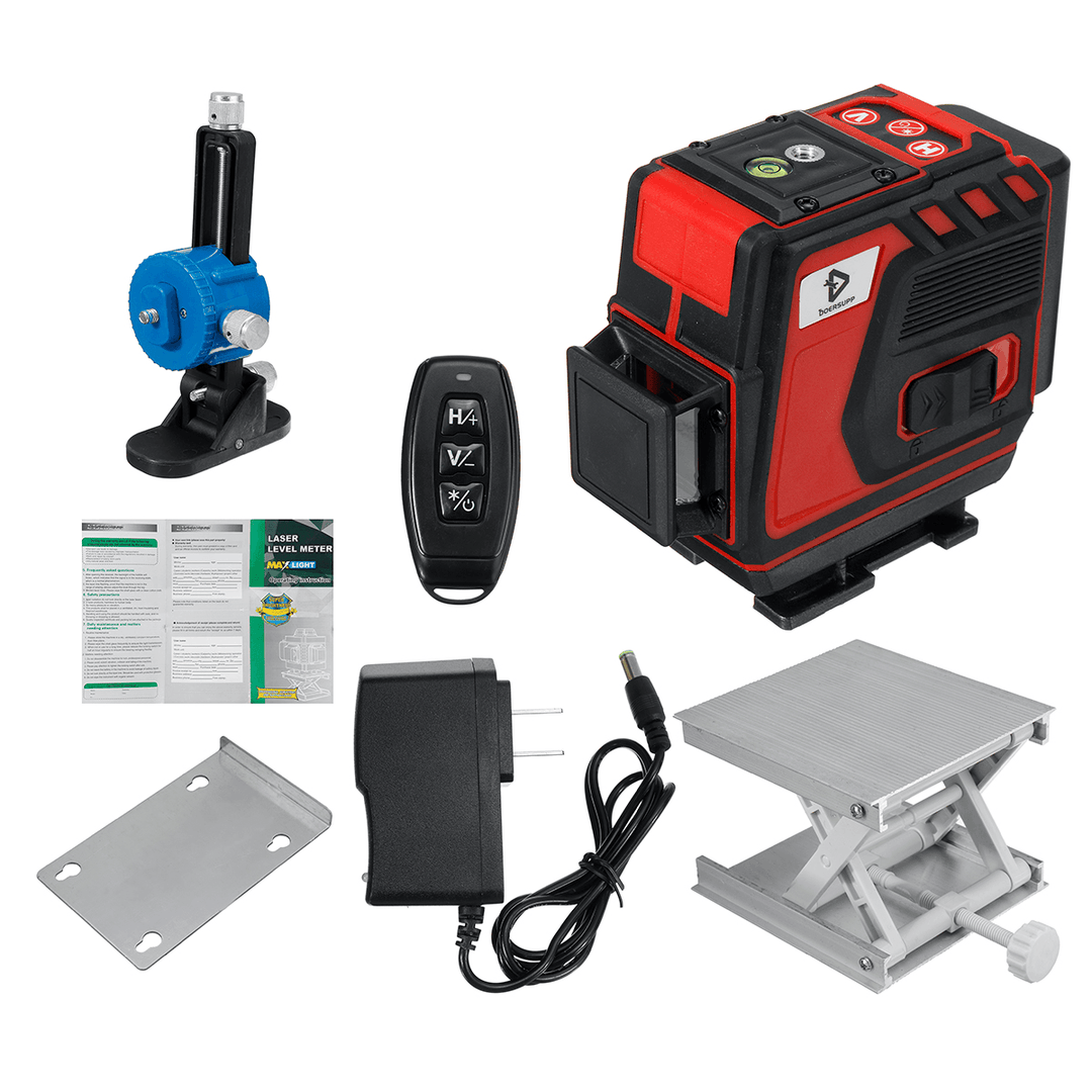 Laser Level with Green Light Digital Rotary Self Leveling Measure 8/12/16 Line - MRSLM