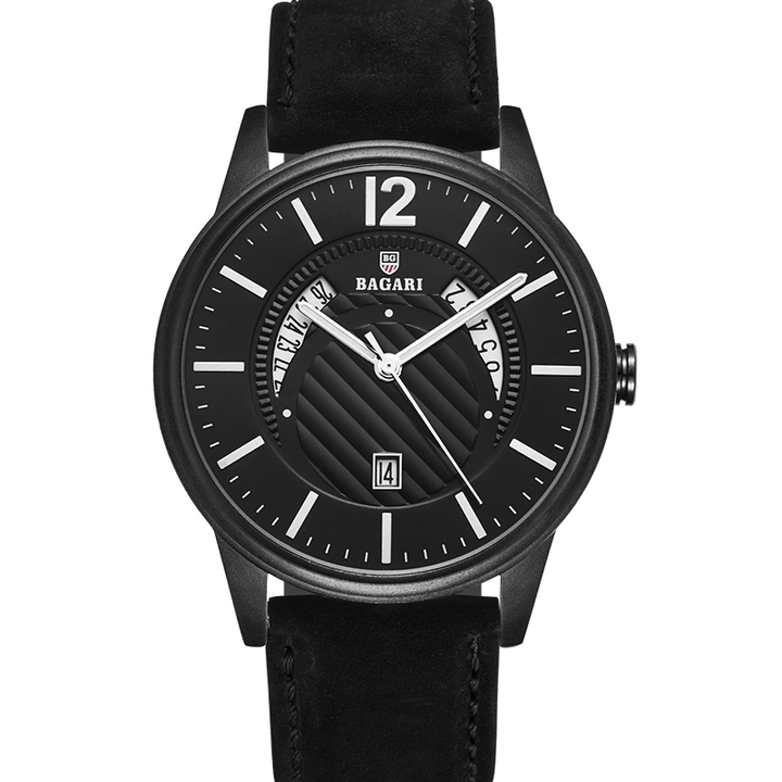 BAGARI 8015P Luminous Display Genuine Leather Strap Quartz Watch Casual Style Men Watch - MRSLM