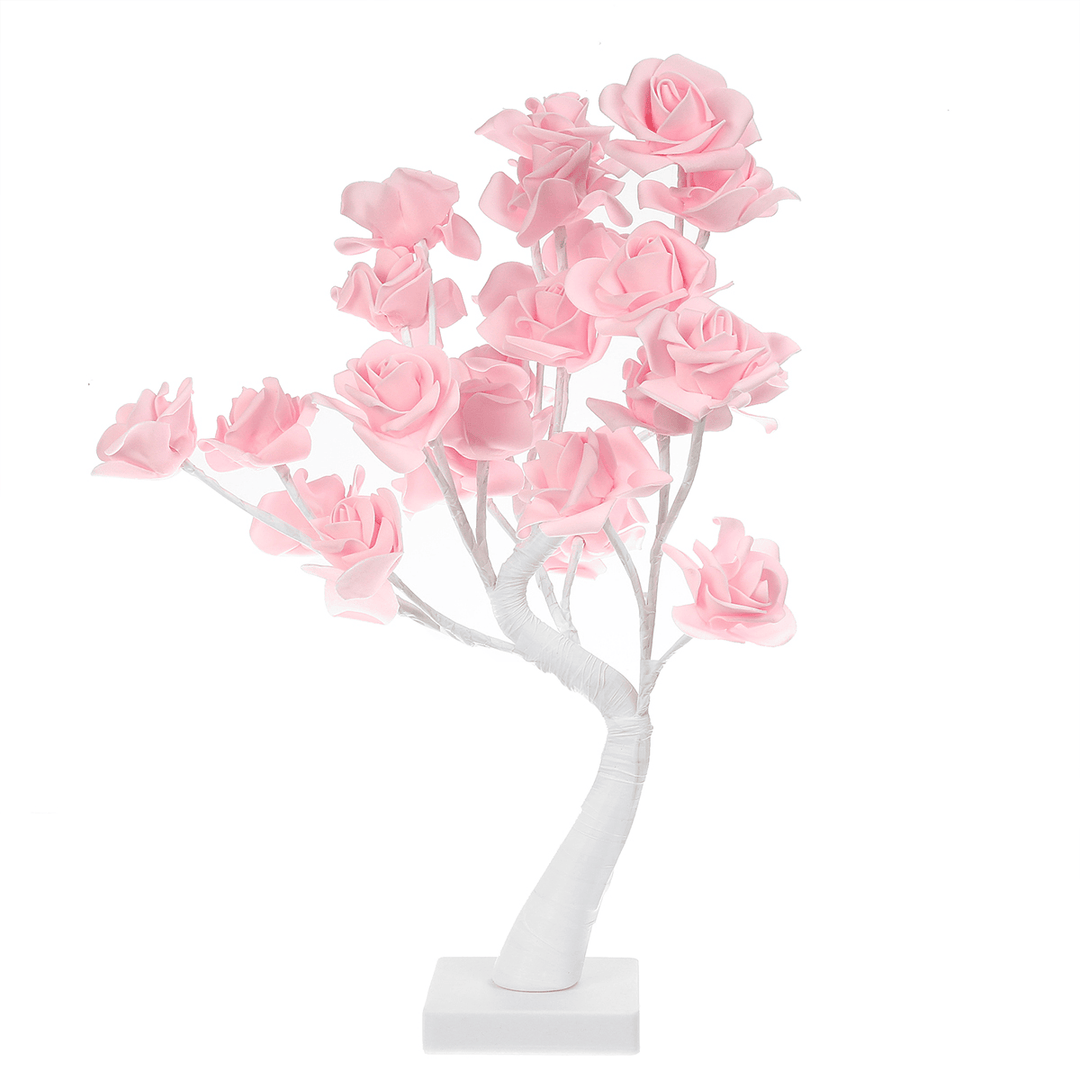 Battery Powered USB LED Rose Flower Fairy Tree Light Home Party Decoration Lamp - MRSLM