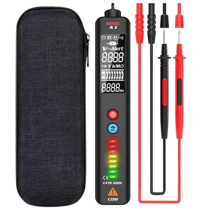 BISDE X1 Dual Mode Smart Detector Non-Contact AC Voltage Detector NCV Multimeter Electric Test Pencil Portable Tester Pen with Alarm - MRSLM