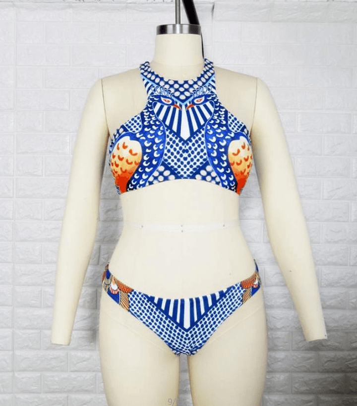 Women'S Bikini Swimwear Beachwear Printing Nylon Floral Summmer Swimset - MRSLM
