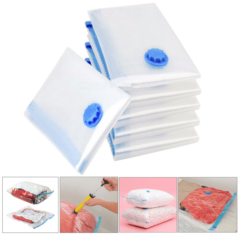 6PCS 47"X32" Jumbo Extra Large Space Saver Vacuum Seal Storage Bag with Pump Strong Organizer for Outdoor Travel - MRSLM