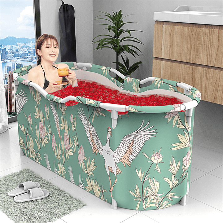 46X27.6X23.6 Inch Portable Bathtub Folding Water Tub Indoor Outdoor Room Adult Spa Foldable Bath Bucket - MRSLM