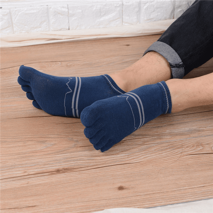 Men Cotton Deodorant Sweat Five Toe Socks - MRSLM