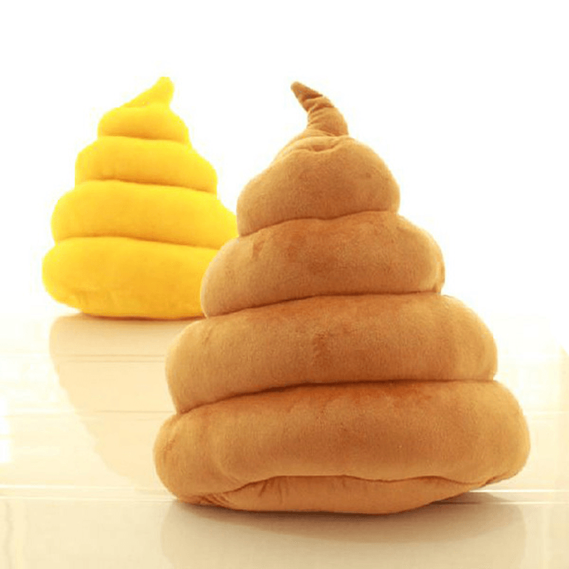 Funny Creative Brown Yellow Poo Shape Throw Pillow Bed Sofa Chair Plush Cushion - MRSLM