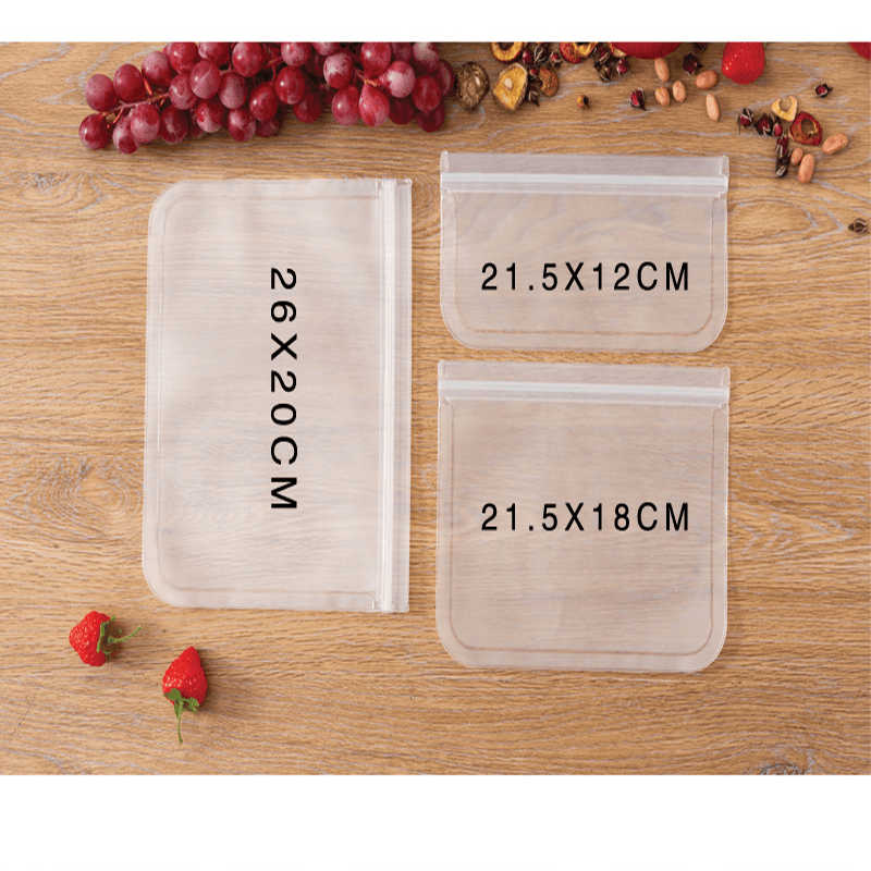 10Pcs Multifunction Home Reusable Silicone Food Storage Bags Food Grade Preservation Freezer Bags Ziplock Leakproof Fruits Vegetable Bag Kitchen Organizer Vacuum Sealing Bag - MRSLM