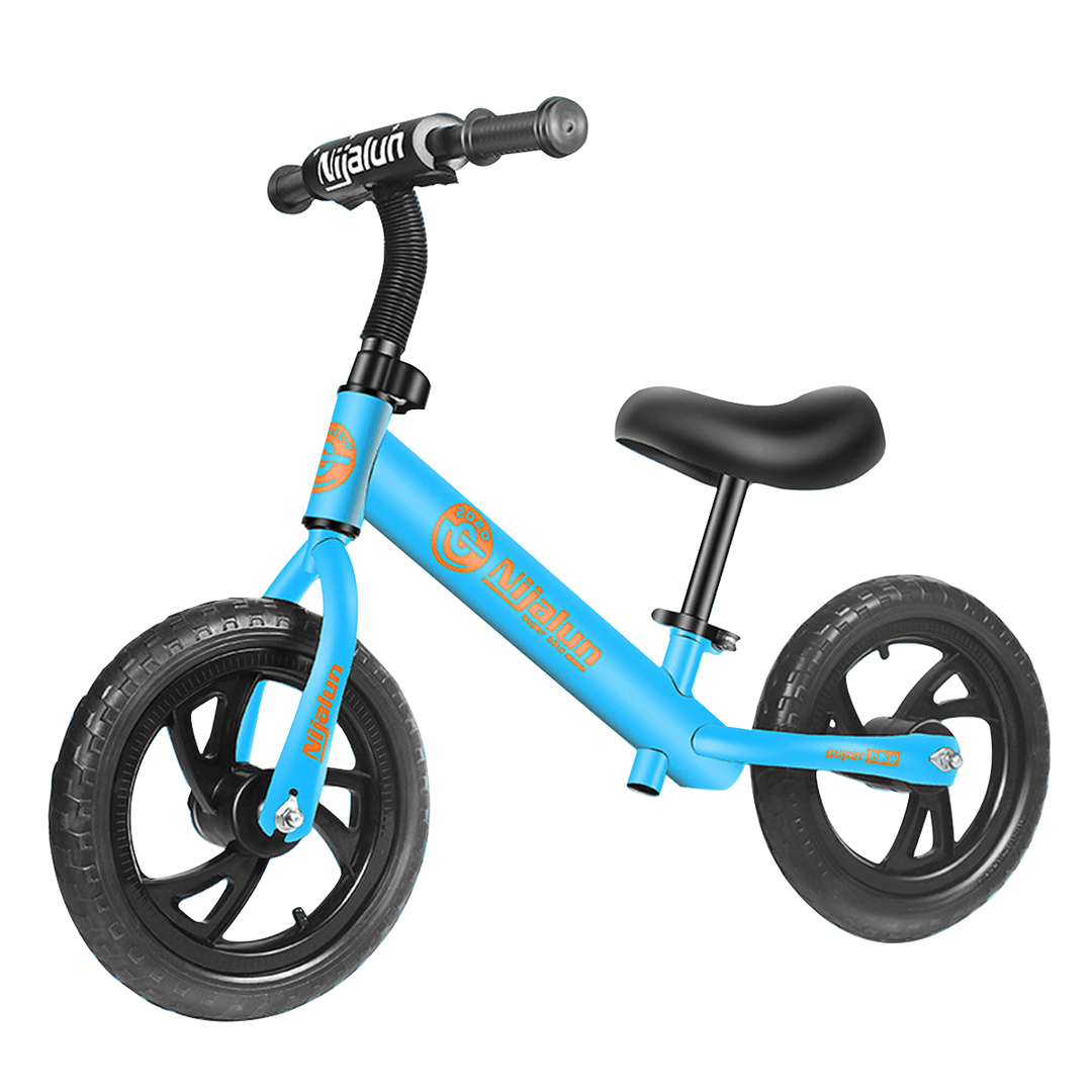 NJIALUN 12'' Adjustable Kid Balance No-Pedal Childrens Toddler Beginner Rider Training Bike for 2-6 Years Old Christmas Gift - MRSLM