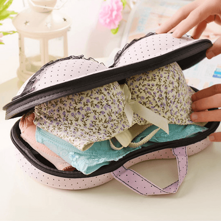 Large Capacity Creative Bra Underwear Storage Box Travel Bag Portable Organizer Bags with Net 32Cm - MRSLM