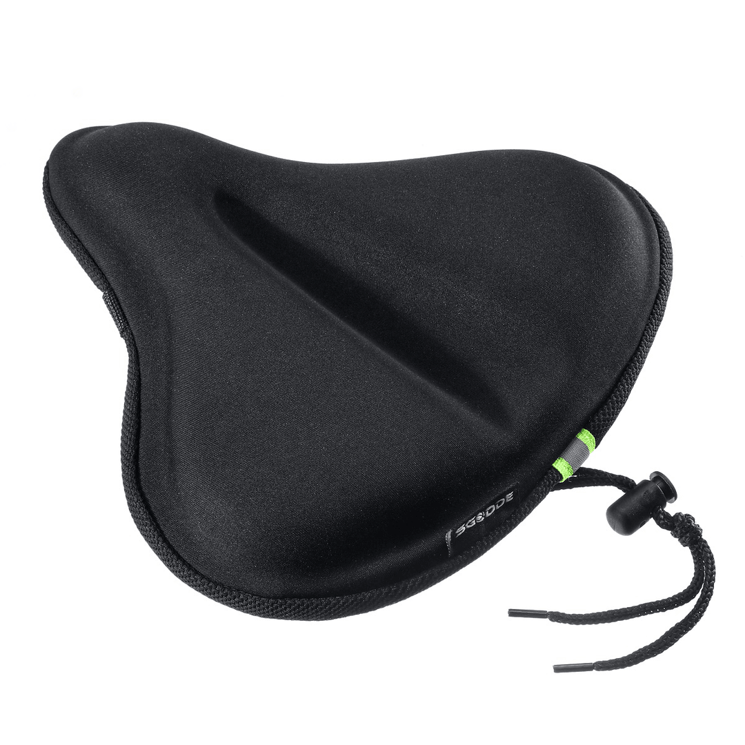 SGODDE 27X26Cm Bike Saddle Memory Foam Comfort Breathable Reflective Bicycle Seat Cover for MTB Exercise Bike E-Bike with Waterproof Cover - MRSLM