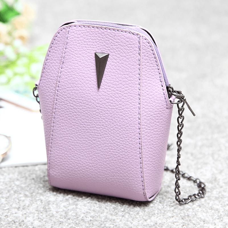 Woman PU Crocodile Pattern Chain Bag Phone Bag Clutch Bag Crossbody Bag - MRSLM