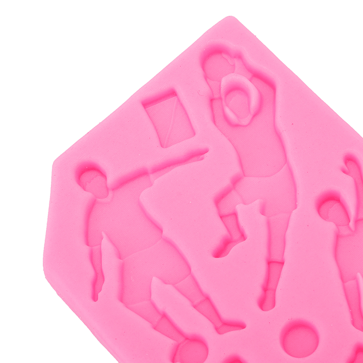 Food Grade Silicone Cake Mold DIY Chocalate Cookies Ice Tray Baking Tool Football Player Shape - MRSLM