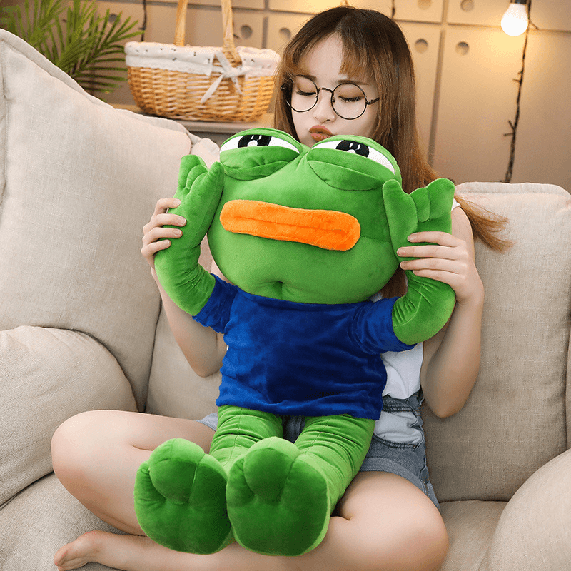 Sand Sculpture Widow Frog Doll Plush Toy Sad Frog - MRSLM