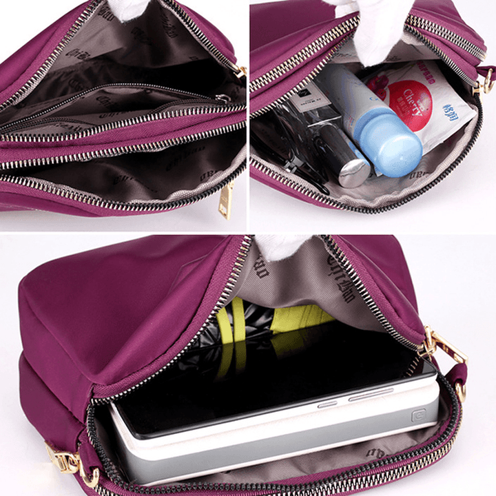 Women Nylon Waterproof Solid Casual Fashion Shoulder Bag Shell Bag Clutch Bag Crossbody Bag - MRSLM