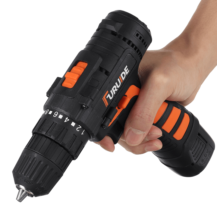 16.8V Electric Drill 2 Speed Electric Cordless Drill Electric Screwdriver Driver with Bits Set and Batteries - MRSLM