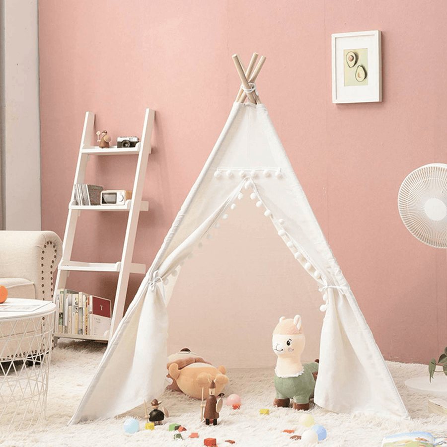 Portable Children Tents Kids Play House Cotton Canvas Baby Game Wigwam Beach Teepees Room Decoration - MRSLM