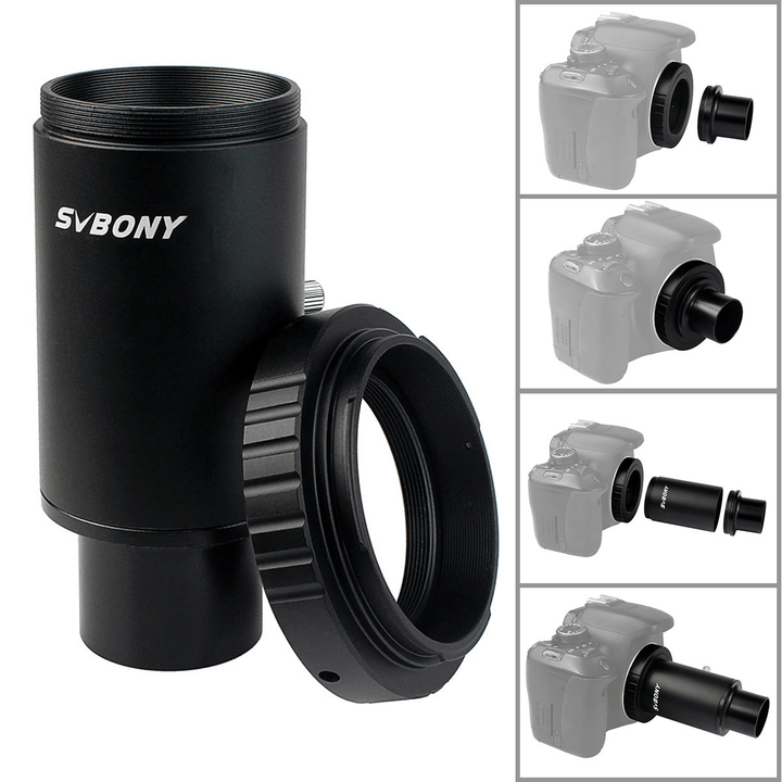 SVBONY VITE 1.25" CA1 Extension Tube M42 Thread T-Mount Adapter +T2 Ring for Canon DSLR/SLR Lens Adapter for Astronomical Telescope / DSLR Camera Photography Dedicated - MRSLM