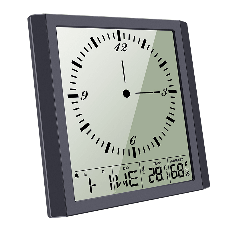 Intelligent Digital Clock TN Display Alarm Calendar Clock Function Thermometer Wireless Temperature Humidity Meter - MRSLM