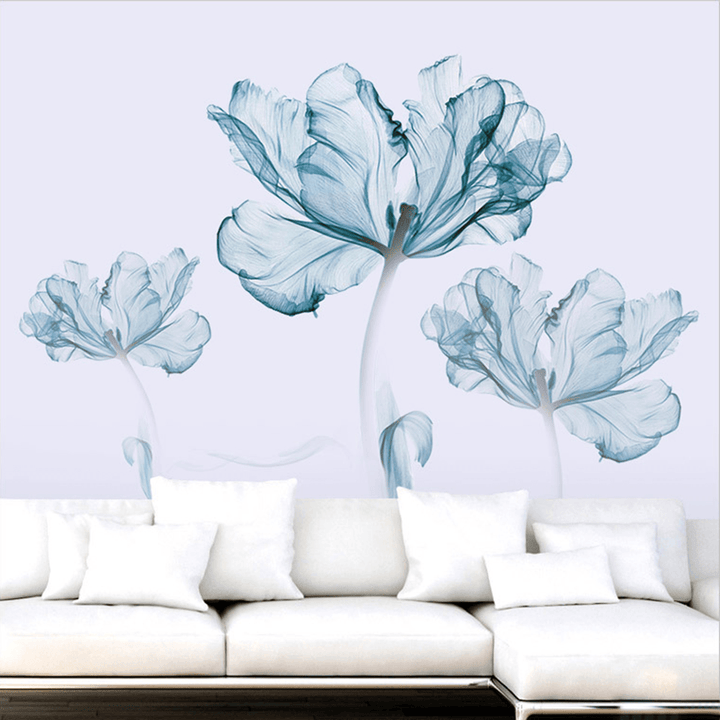 2Pcs Large Blue Flower DIY Wall Sticker Art Stickers Vinyl Quote Decal Home Decor - MRSLM