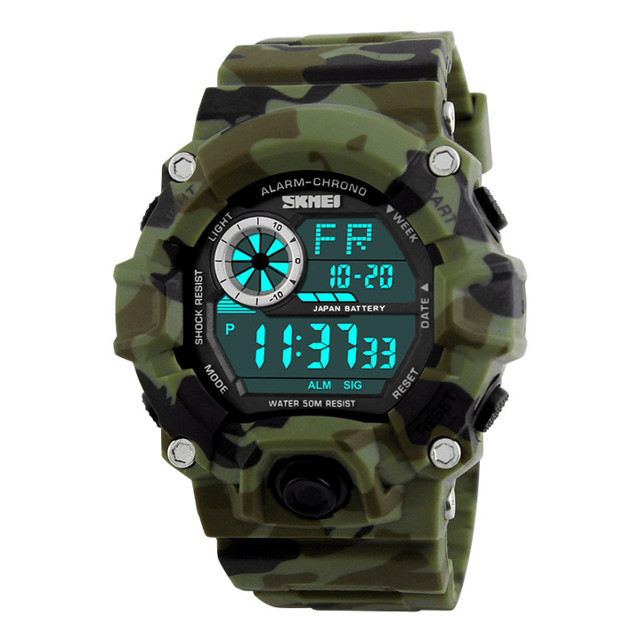 SKMEI 1019 Digital Watch Fashion Multi-Funcional Sports Chronograph 50M Waterproof Men Wrist Watch - MRSLM