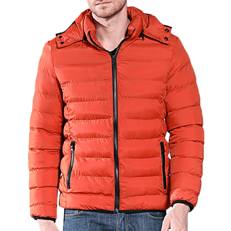 Mens Winter Hooded Windproof Warm Insulated Padded Jacket - MRSLM