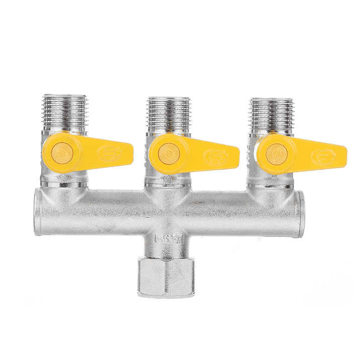 1/2'' Garden Hose Maniford Quick Connector 3 Outlet Three Way Splitter Valve Adapter Hose Connector Splitter for Washing Machine Faucet - MRSLM