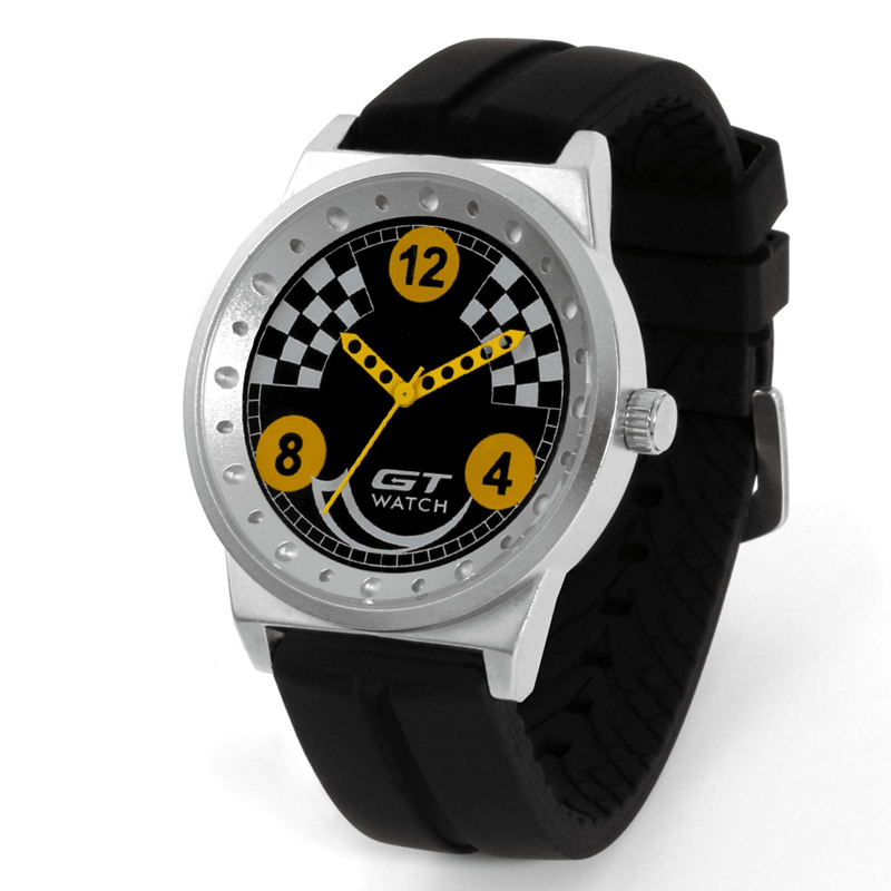 GT 001 Men Sport Fashion Silica Gel Strap Racing Car Style Quartz Wrist Watch - MRSLM