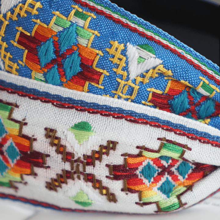 Fresh Bohemian Ethnic Style Hair Band Embroidered Cotton Wide Brimmed Hair Band Travel Home Leisure Hair Band - MRSLM