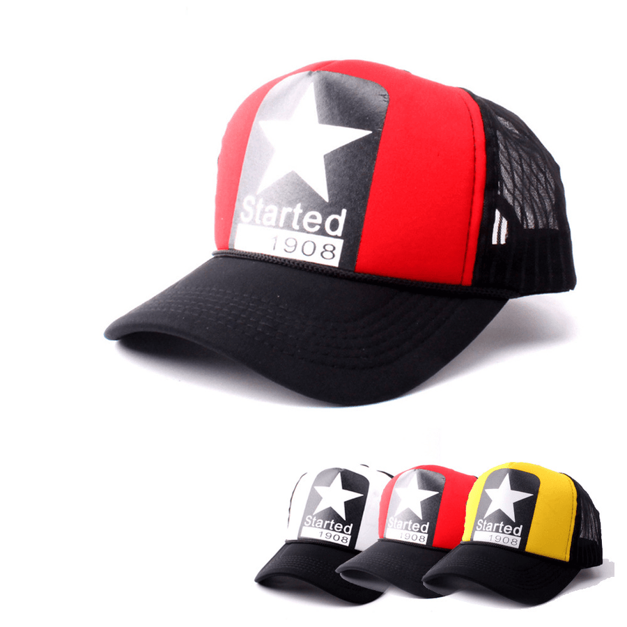 Net Hat, Truck Hat, Five-Pointed Star, Summer Sun Hat, Korean Style Trendy Sun Hat, Baseball Hat, One Drop Shipping - MRSLM