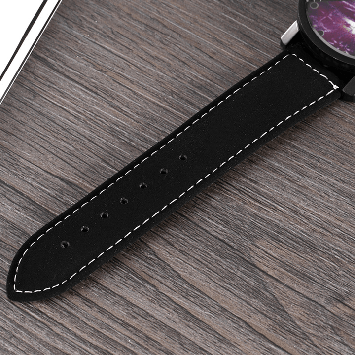 Fashion Casual Creative Large Dial Leather Strap Men Quartz Watch - MRSLM