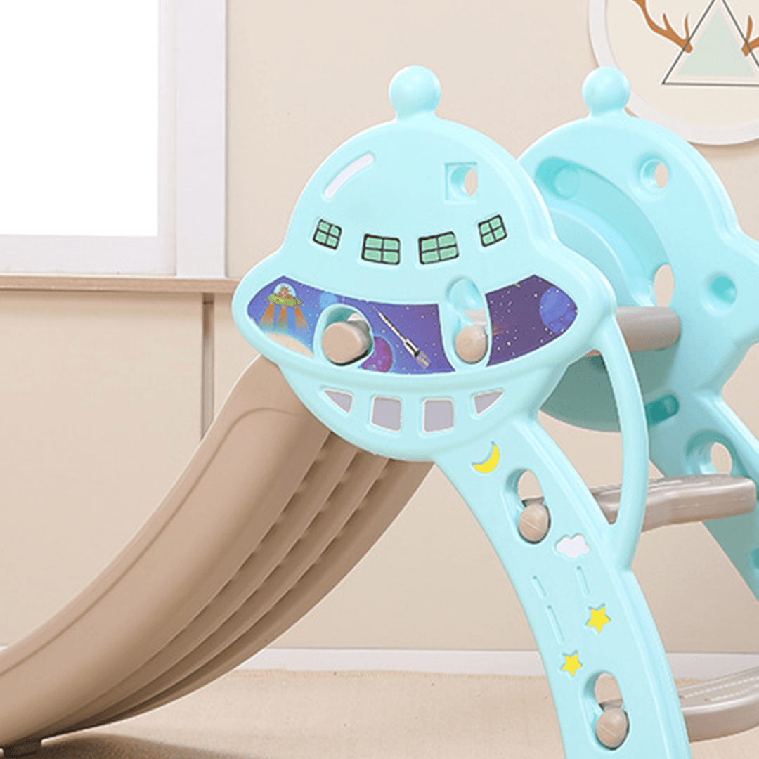 3 in 1 Toddler Slide and Swing Set Climber Slide Playset Equipped with Climbing Ladder Slide Basketball Hoop Christmas Gifts - MRSLM