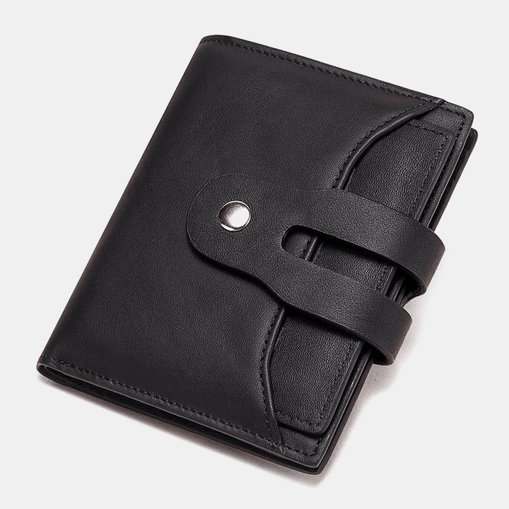 Unisex Genuine Leather RFID Anti-Theft Retro Personality Card Holder Wallet - MRSLM