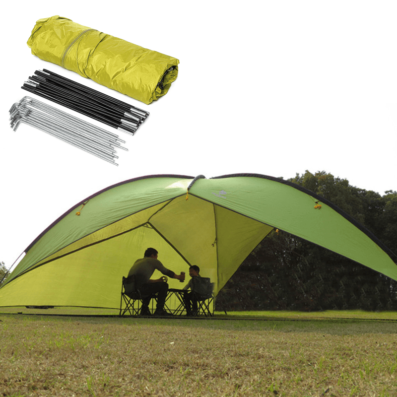 210T Polyester Triangle Shelter Outdoor Camping Tent Beach Canopy UV Sun Shade with Storage Bag - MRSLM