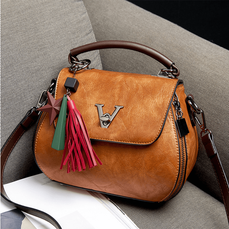 Vintage Tassel Bucket Bag Handbag Crossbody Bag for Women - MRSLM