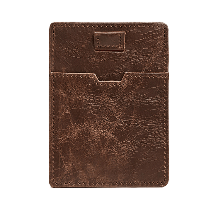 RFID Blocking anti Theft Men Genuine Leather Card Holder Retro Casual Document Wallet - MRSLM