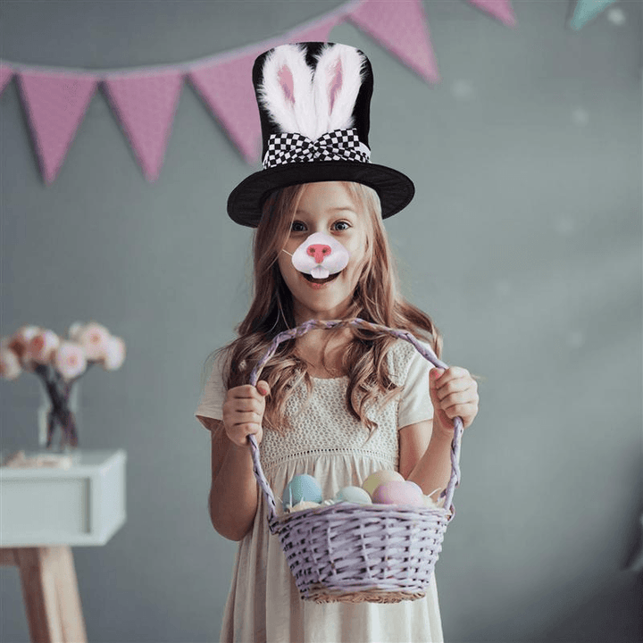 Easter Celebration Party Bunny Ear Hat Costume Accessories Cosplay Prop Easter Velvet Rabbit Ears Hat Party Decoration - MRSLM