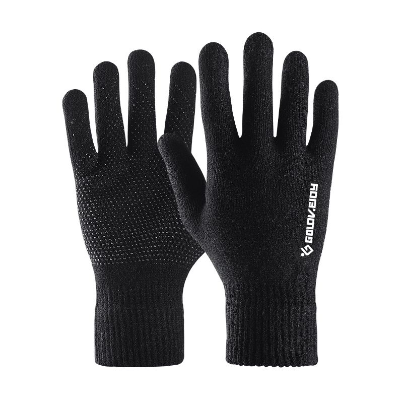 Knitting Gloves Full Palm Touch Screen Male plus Full Finger Warm Slippery Gloves - MRSLM