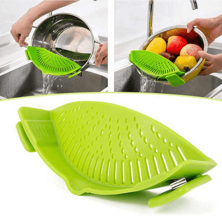 Ipree® Durable Silicone Pan Strainer Colanders Wash Fruit Vegetables Pasta Kitchen Tools Gadgets Wash Bag - MRSLM