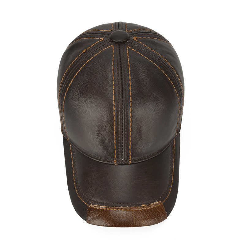 Men Single Leather Thin Baseball Cap - MRSLM