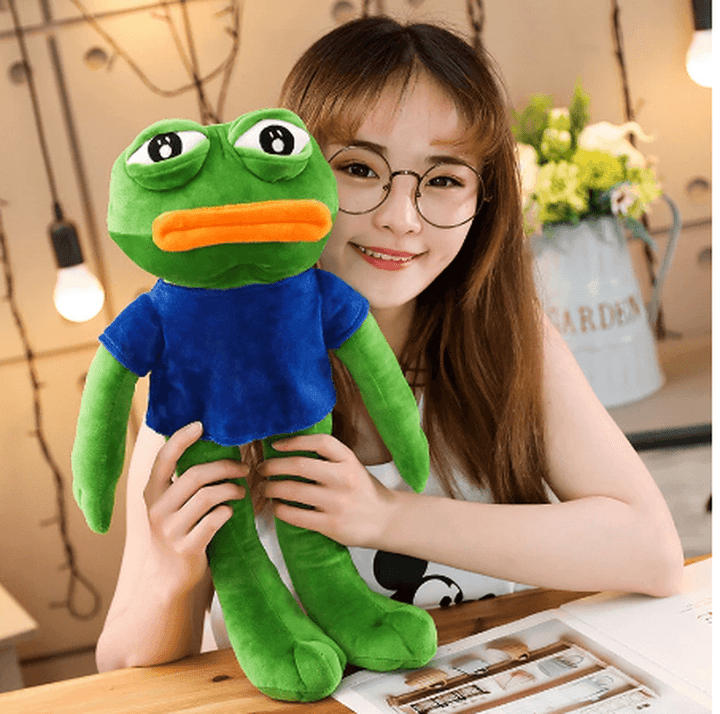 Sand Sculpture Widow Frog Doll Plush Toy Sad Frog - MRSLM