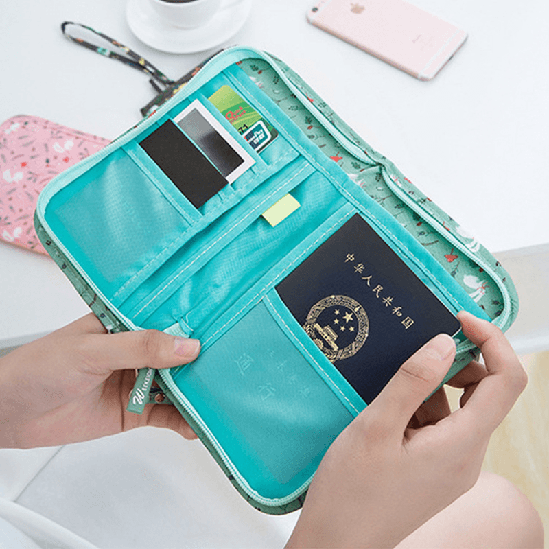 Travel Passport Holder Multi-Function Document Storage Bag Set Change Folder Cute Cartoon Waterproof - MRSLM