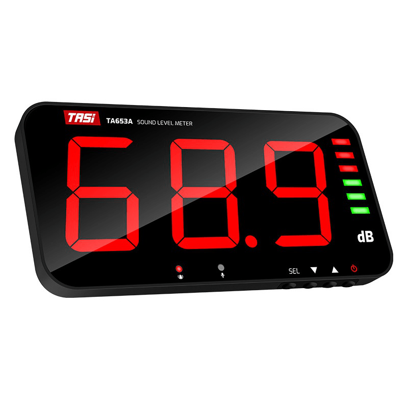 TASI® TA653A Sound Level Meter Tester 30-130Db Large Screen LCD Display Wall Hanging Type Decibel Noise Measuring Tester Alarm - MRSLM