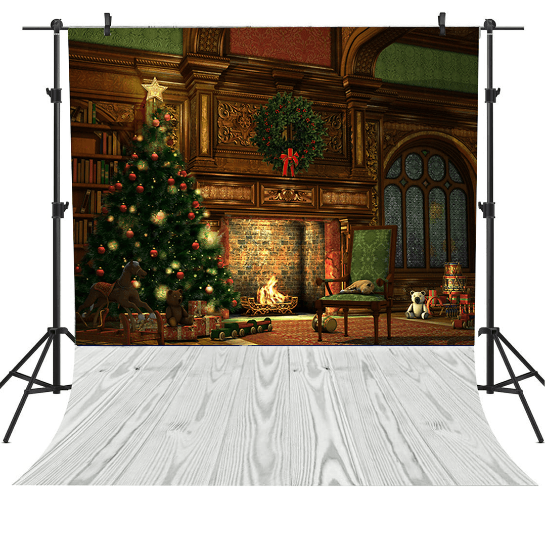 2020 Christmas Backdrop Fireplace Tree Winter Window Room Interior Baby Birthday Photography Background for Photo Studio Photophone - MRSLM