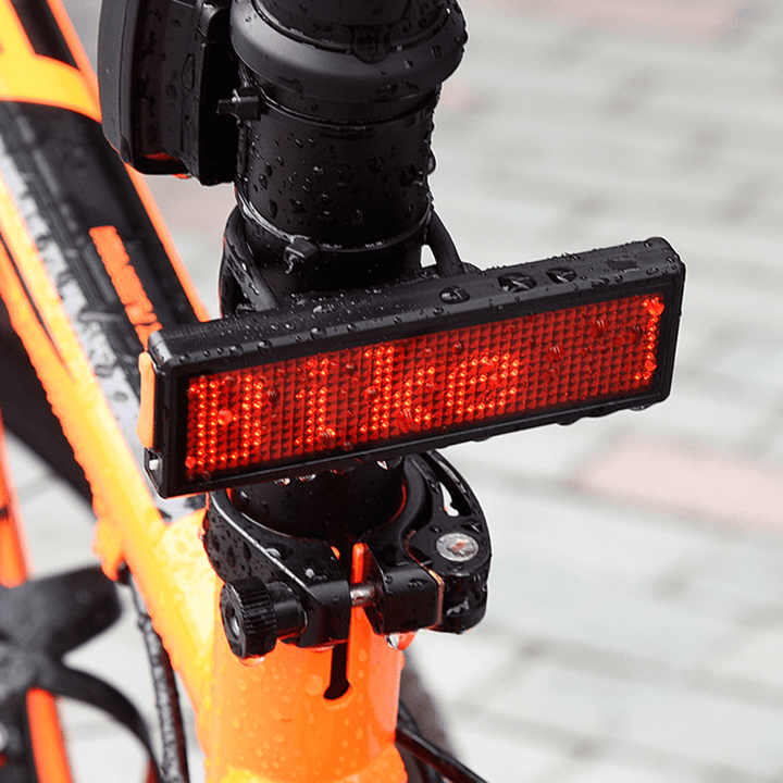 XANES DIY Bicycle Taillight Programmable LED Electronic Advertising Display Bike Light USB - MRSLM